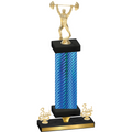 Premium Single Blue Carbon Fiber Third Place Weights Trophy