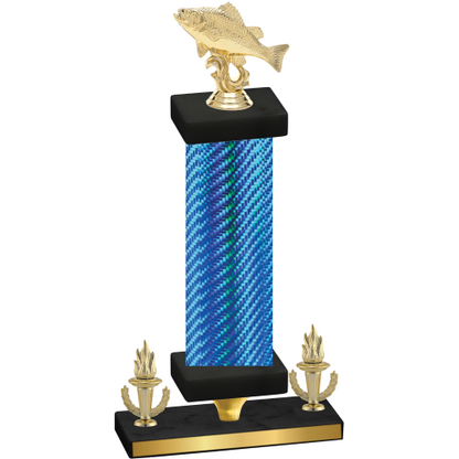 Premium Single Blue Carbon Fiber Victory Fishing Trophy