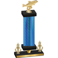 Premium Single Blue Carbon Fiber Victory Fishing Trophy