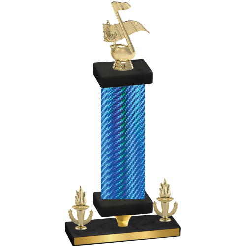 Premium Single Blue Carbon Fiber Victory Music Trophy