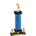 Premium Single Blue Carbon Fiber Victory Golf Trophy
