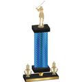 Premium Single Blue Carbon Fiber Victory Golf Trophy