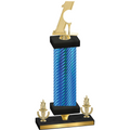 Premium Single Blue Carbon Fiber Victory Golf Trophy