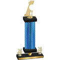 Premium Single Blue Carbon Fiber Year Golf Trophy