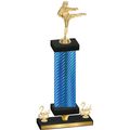 Premium Single Blue Carbon Fiber Second Place Karate Trophy