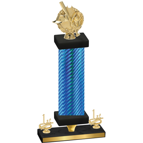 Premium Single Blue Carbon Fiber First Place Baseball Trophy