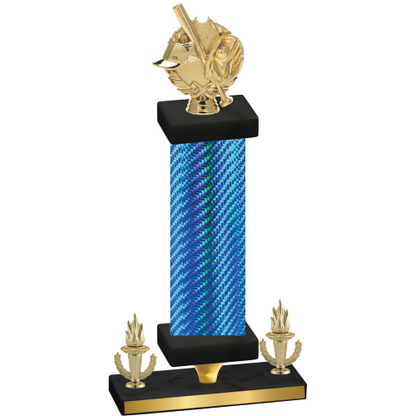 Premium Single Blue Carbon Fiber Victory Baseball Trophy