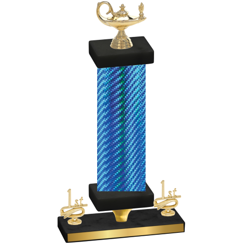 Premium Single Blue Carbon Fiber First Place Academics Trophy
