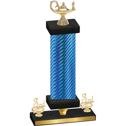 Premium Single Blue Carbon Fiber Third Place Academics Trophy