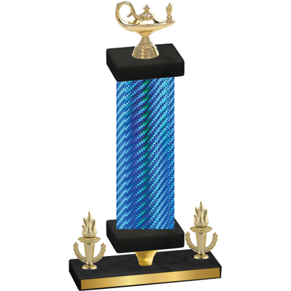 Premium Single Blue Carbon Fiber Victory Academics Trophy