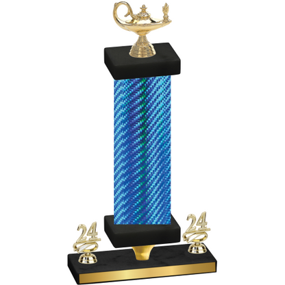 Premium Single Blue Carbon Fiber Year Academics Trophy