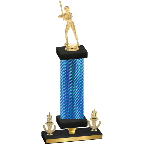 Premium Single Blue Carbon Fiber Victory Softball Trophy