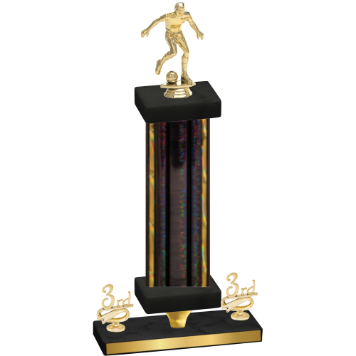 Premium Single Black Glacier Third Place Soccer Trophy