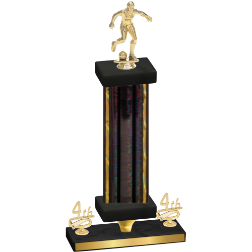 Premium Single Black Glacier Fourth Place Soccer Trophy