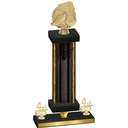 Premium Single Black Glacier Fourth Place Soccer Trophy