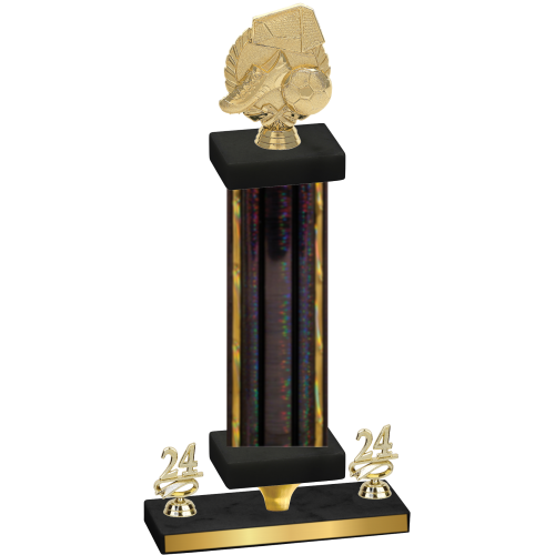 Premium Single Black Glacier Year Soccer Trophy