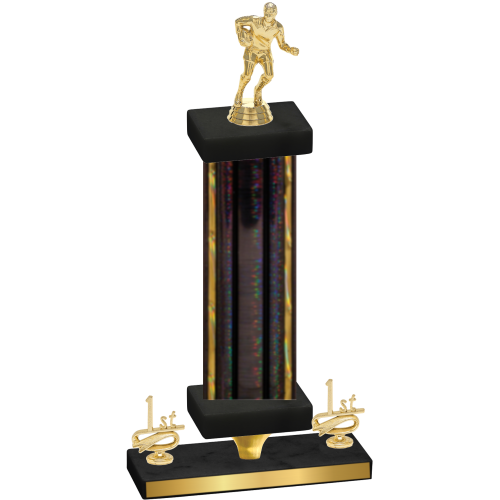 Premium Single Black Glacier First Place Rugby Trophy