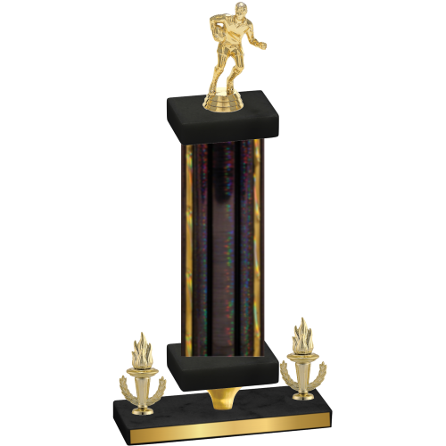 Premium Single Black Glacier Victory Rugby Trophy