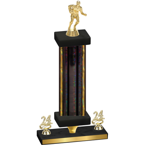 Premium Single Black Glacier Year Rugby Trophy