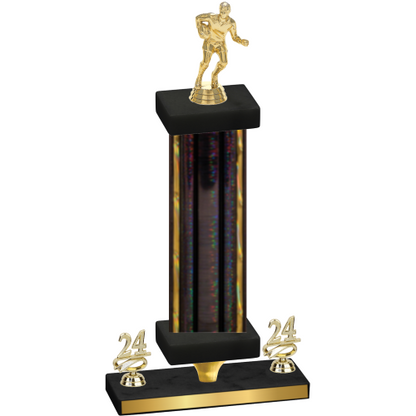 Premium Single Black Glacier Year Rugby Trophy