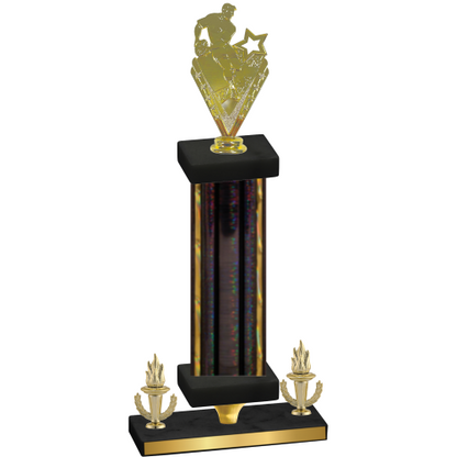 Premium Single Black Glacier Victory Rugby Trophy