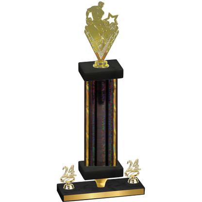 Premium Single Black Glacier Year Rugby Trophy