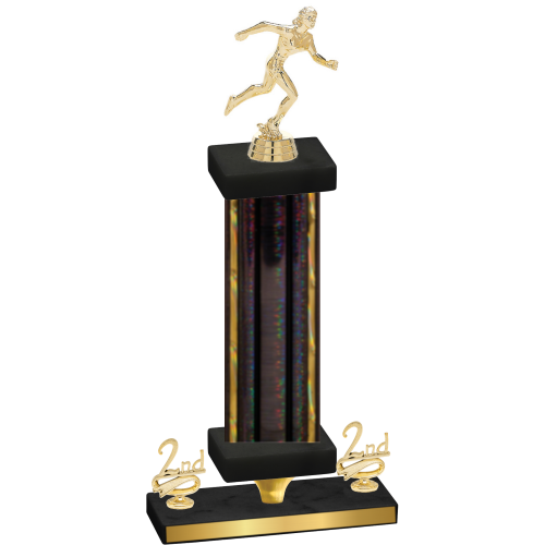 Premium Single Black Glacier Second Place Running Trophy