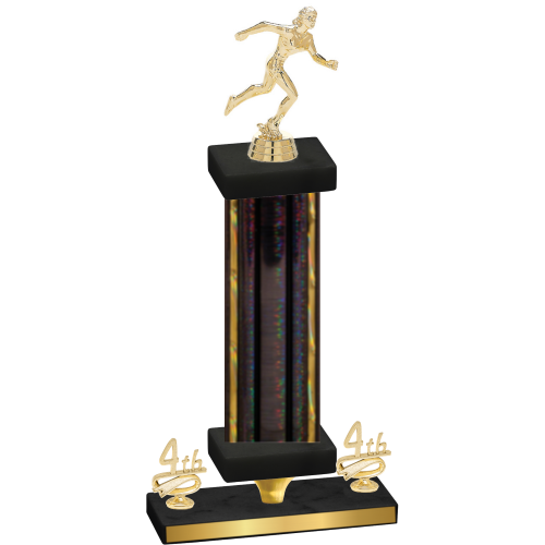 Premium Single Black Glacier Fourth Place Running Trophy