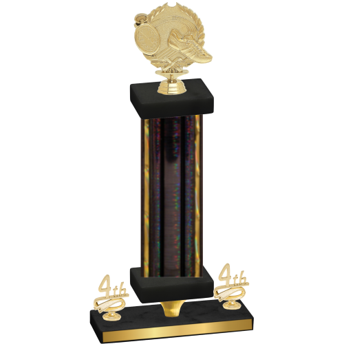 Premium Single Black Glacier Fourth Place Running Trophy