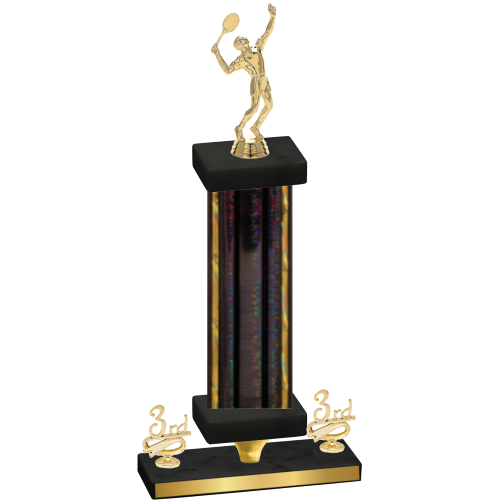 Premium Single Black Glacier Third Place Tennis Trophy