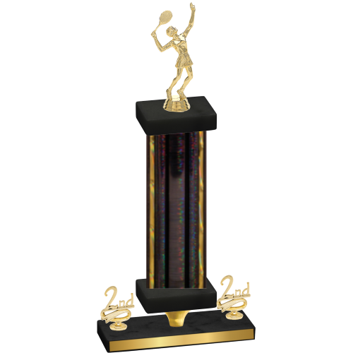 Premium Single Black Glacier Second Place Tennis Trophy