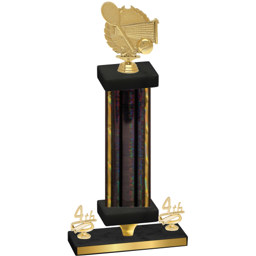 Premium Single Black Glacier Fourth Place Tennis Trophy