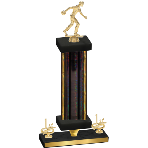 Premium Single Black Glacier First Place Bowling Trophy