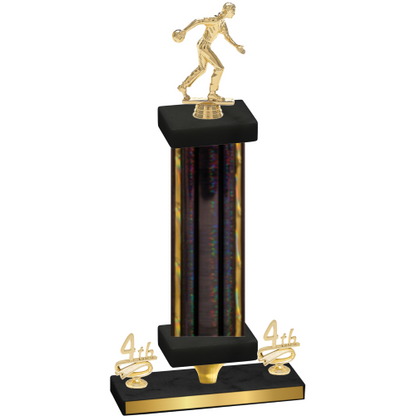 Premium Single Black Glacier Fourth Place Bowling Trophy