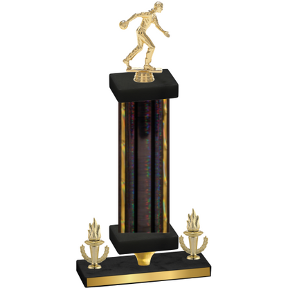 Premium Single Black Glacier Victory Bowling Trophy