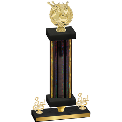 Premium Single Black Glacier Third Place Bowling Trophy