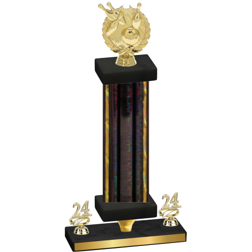 Premium Single Black Glacier Year Bowling Trophy