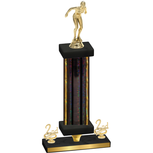 Premium Single Black Glacier Second Place Tennis Trophy