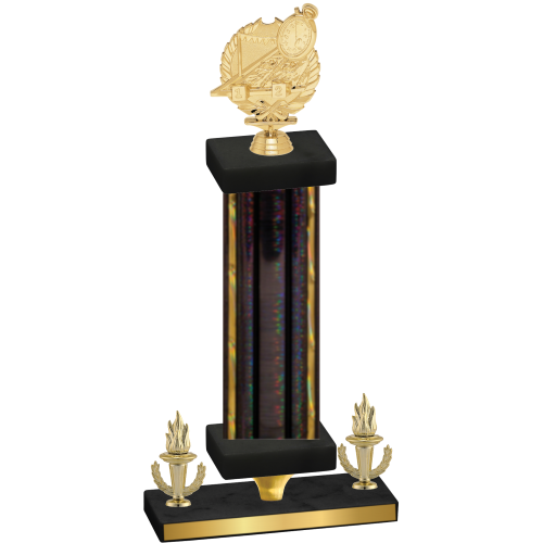 Premium Single Black Glacier Victory Swimming Trophy