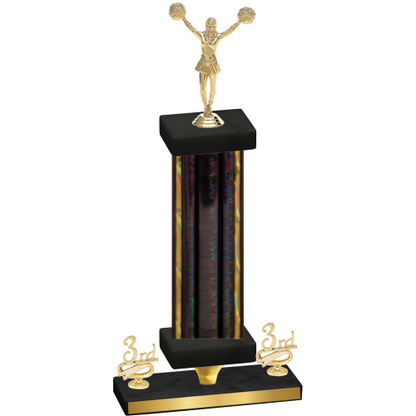Premium Single Black Glacier Third Place Cheerleading Trophy