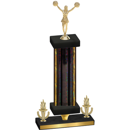 Premium Single Black Glacier Victory Cheerleading Trophy