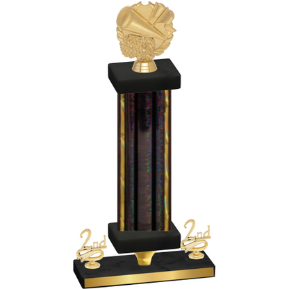 Premium Single Black Glacier Second Place Cheerleading Trophy