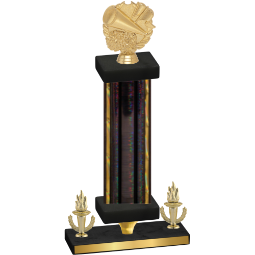 Premium Single Black Glacier Victory Cheerleading Trophy