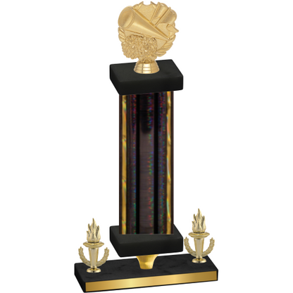 Premium Single Black Glacier Victory Cheerleading Trophy