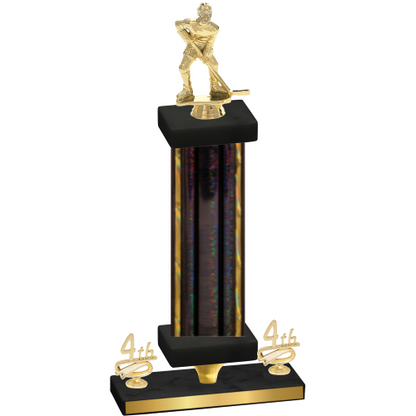 Premium Single Black Glacier Fourth Place Hockey Trophy