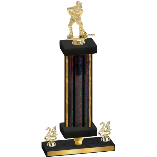 Premium Single Black Glacier Year Hockey Trophy