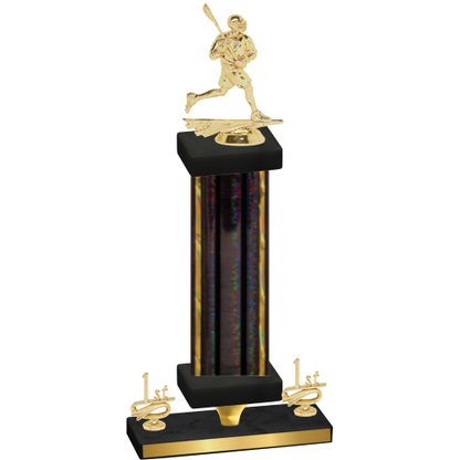 Premium Single Black Glacier First Place Lacrosse Trophy