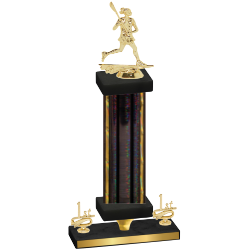 Premium Single Black Glacier First Place Lacrosse Trophy