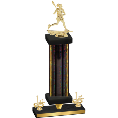 Premium Single Black Glacier First Place Lacrosse Trophy