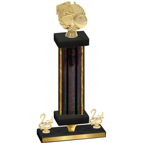 Premium Single Black Glacier Second Place Basketball Trophy